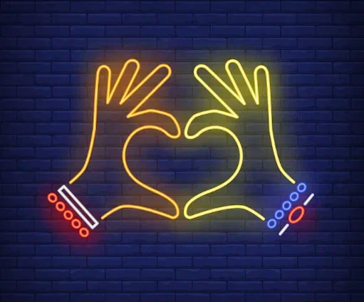 яркая декоративная неоновая вывеска