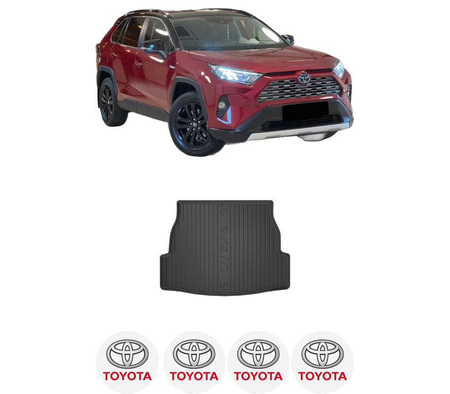 Tavita Portbagaj TOYOTA RAV 4 V (_A5_, _H5_) din 2018-2020, Protectie Portbagaj Auto, 4x Stickere auto cu TOYOTA