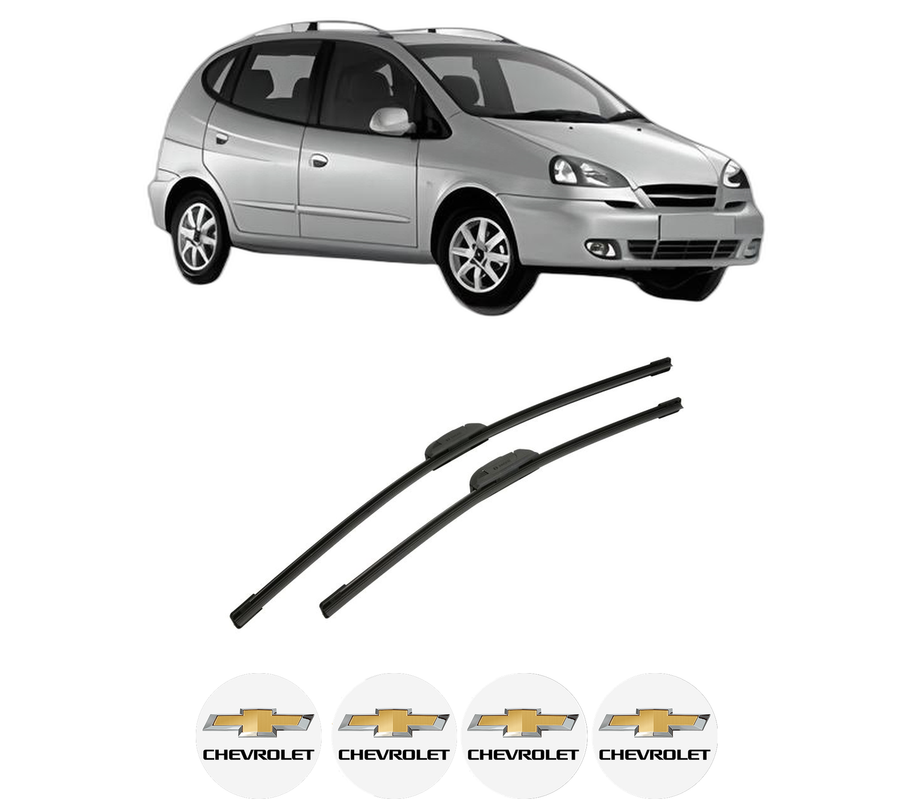 Set stergatoare auto CHEVROLET REZZO MPV (U100) din 2005-2009, pentru parbriz auto, 2 bucati, Bosch Aerotwin Retrofit, din cauciuc siliconat rezistent, 4 Stickere Auto CHEVROLET