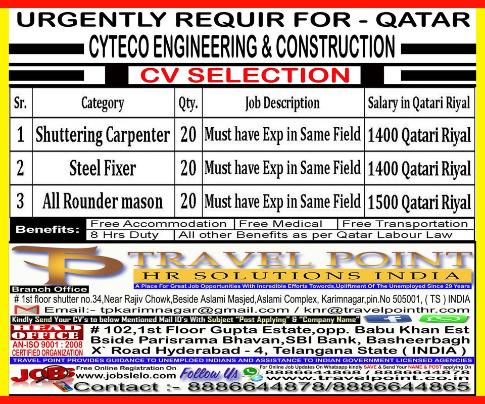 Construction Jobs, Job Vacancies, Careers in Qatar 1 