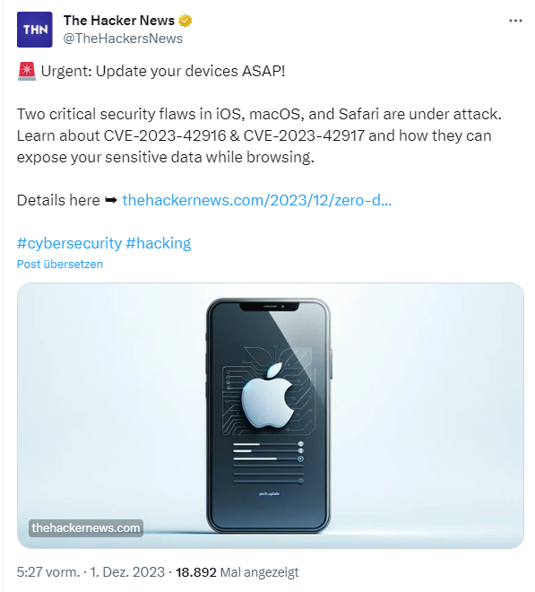 Apple security updates Nov. 30, 2023