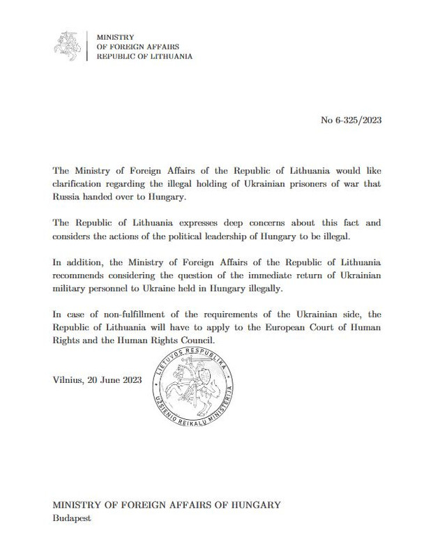 Lietuva grasina Vengrijai
