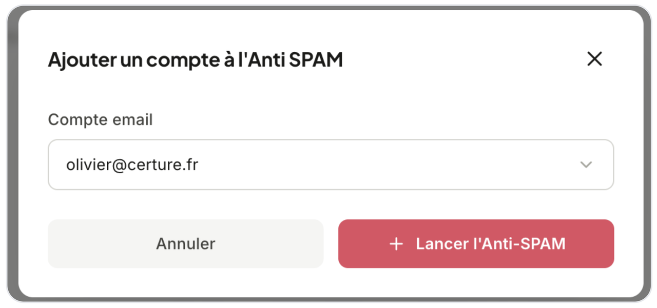 Selection email Anti-SPAM