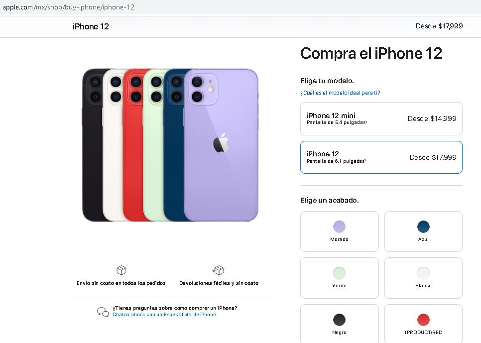 Colores del iPhone 12