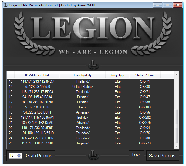 Legion Elite Proxies Grabber v1