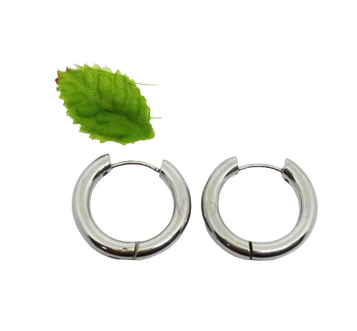 Pendientes de Aro Hombre Mujer en Acero Modelo Pirata Grandes 4x24mm Para Amigos