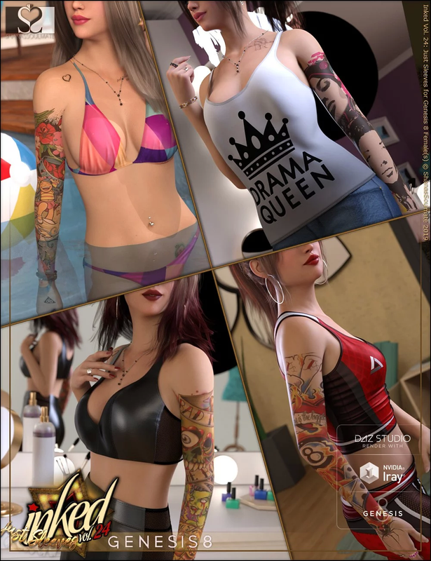 Inked Vol.24: Just Sleeves for Genesis 8 Female(s)