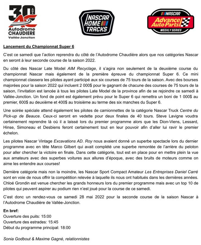 Autodrome Chaudière Super 6