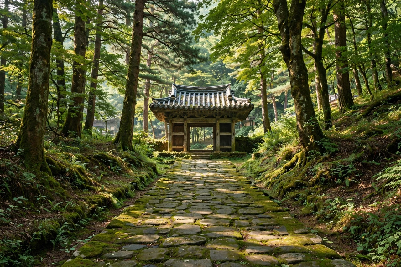 금산사로 드는 산길