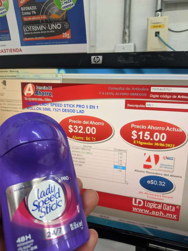 Farmacias del Ahorro León, Gto: Desodorante lady speed stick roll-on