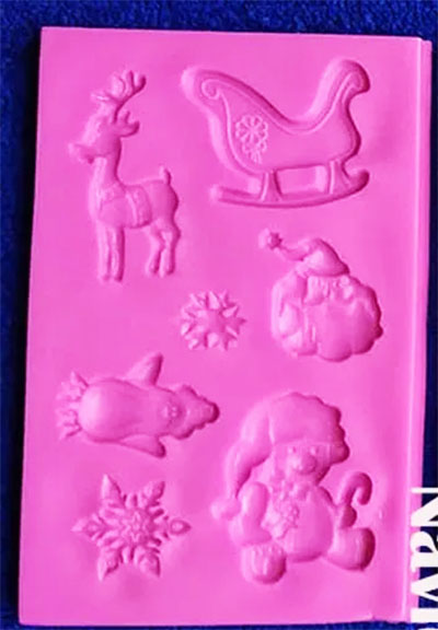 Molde silicona para navidad crea aplique d santa copo de nieve reno y