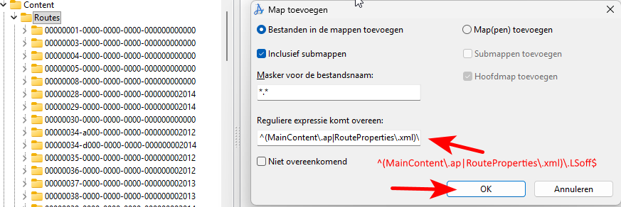 Select files and regex