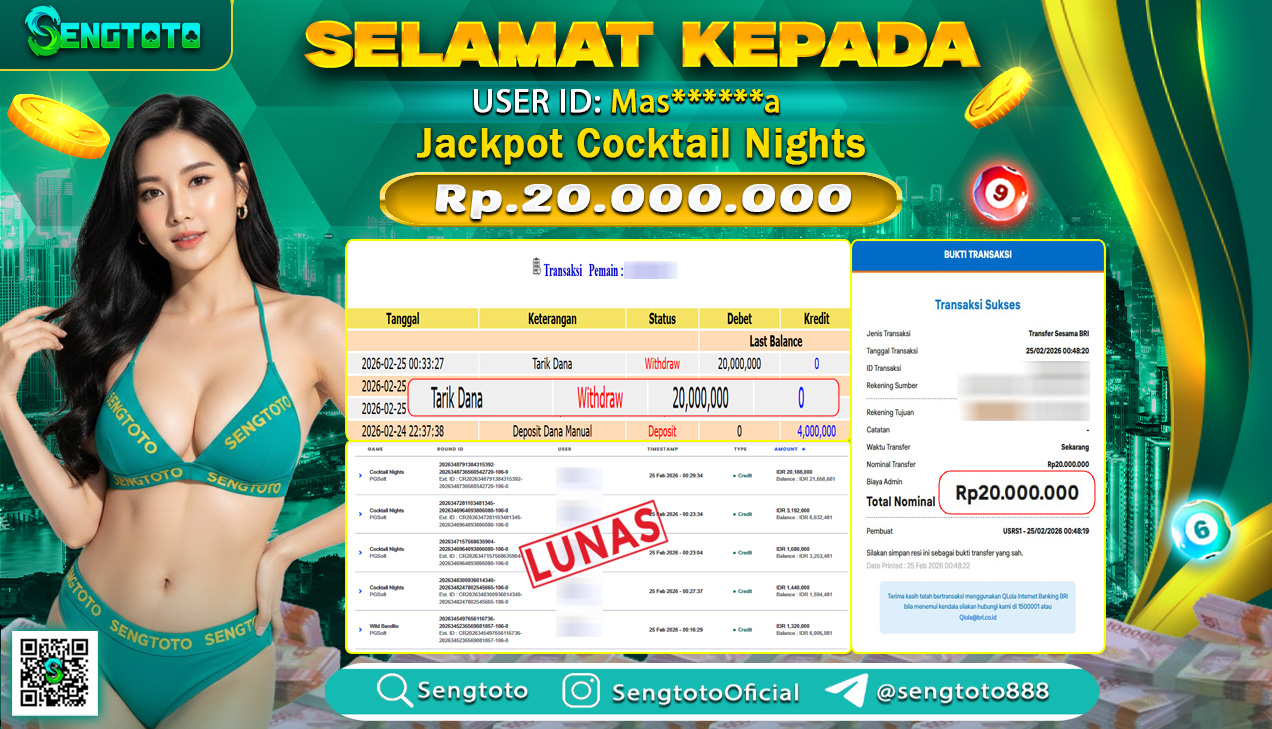 BUKTI PEMBAYARAN SLOT COCKTAIL NIGHTS