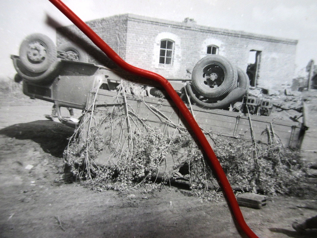 2. WK WW Rar LKW PRITSCHE Tarnfahrzeug zerstört 