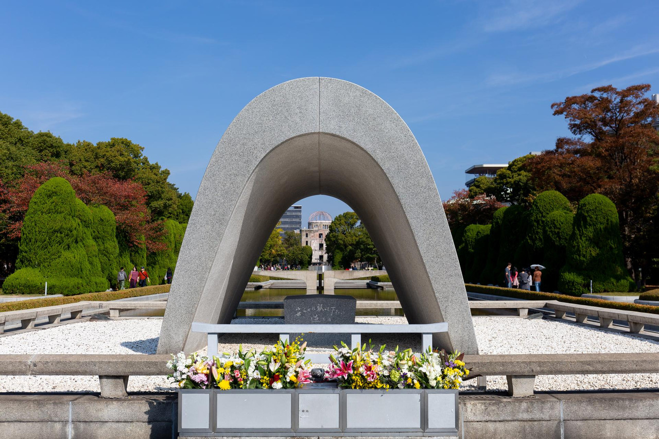 El parque Monumento de la Paz de Hiroshima, durante el homenaje realizado en 2008