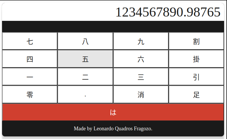 Japanese Character Calculator Leonardo Quadros Fragozo