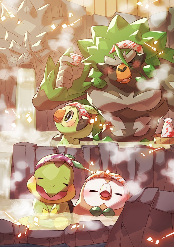 rowlet-grookey-turtwig-and-rillaboom-pok