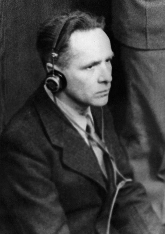Hoss durante el Juicio de Nuremberg