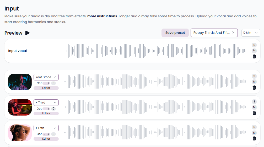 Audimee make harmonies