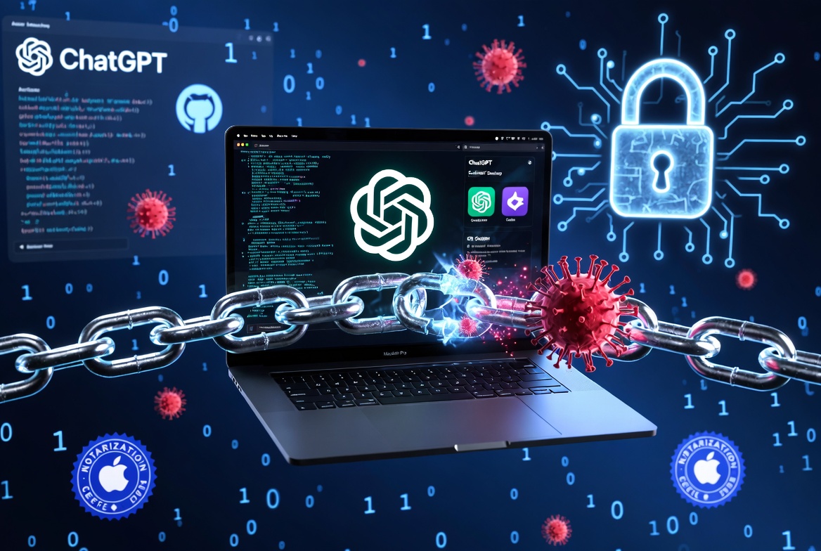OpenAI identificou um problema de segurança relacionado a uma biblioteca de terceiros e está forçando a atualização de todos os seus aplicativos para macOS. O incidente, embora não tenha comprometido dados de usuários nem alterado o código final dos apps, revela como até gigantes de IA permanecem expostos a riscos na cadeia de suprimentos de software.