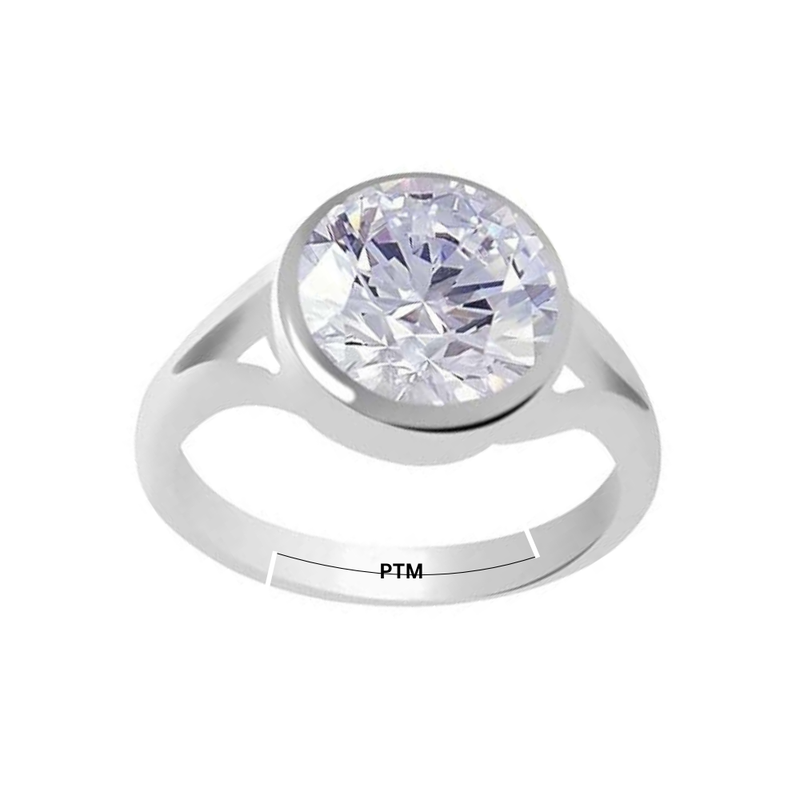 PTM American Diamon/Zircon 3.25 to 10.25 Ratti or 3.00 to 9.50 Carat Astrological Certified Gemstone Pure Sterling Silver/925 bis Hallmark Adjustable Ring for Men Women
