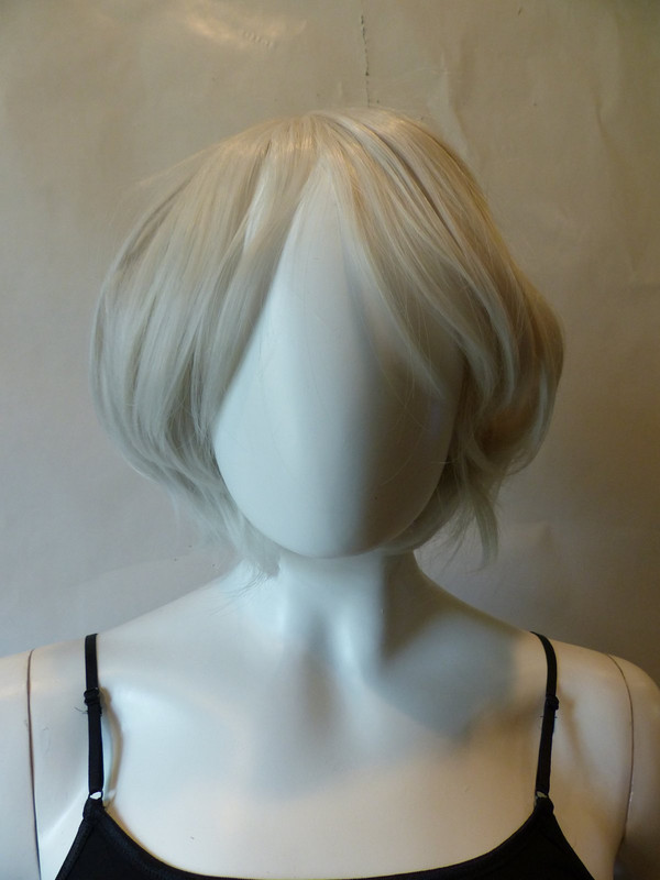 ASH WHITE SHORT SIKLY STRAIGHT HAIR WIG