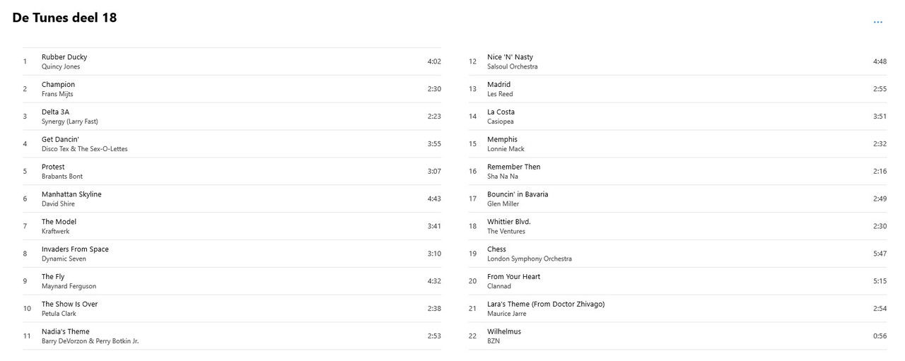 tunes back 18