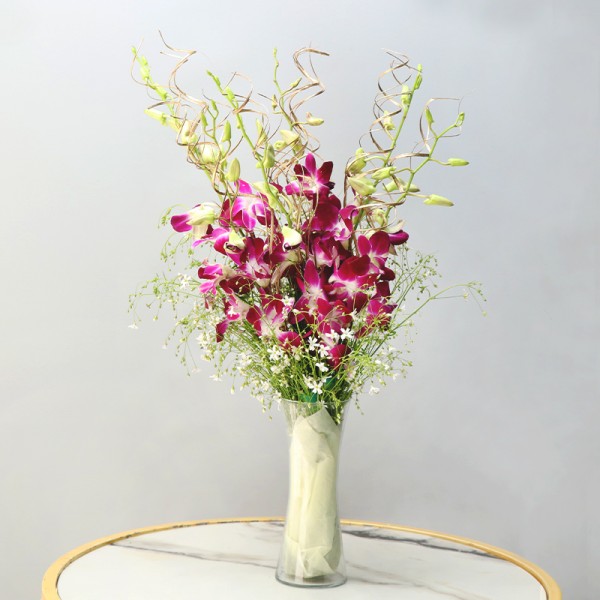 Purple Orchd In Vase  Image