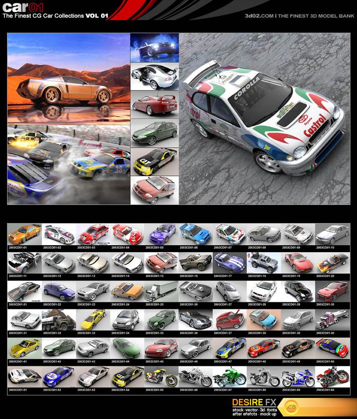 CG Cars 3 D Models Collections Vol 1 60 Car Models