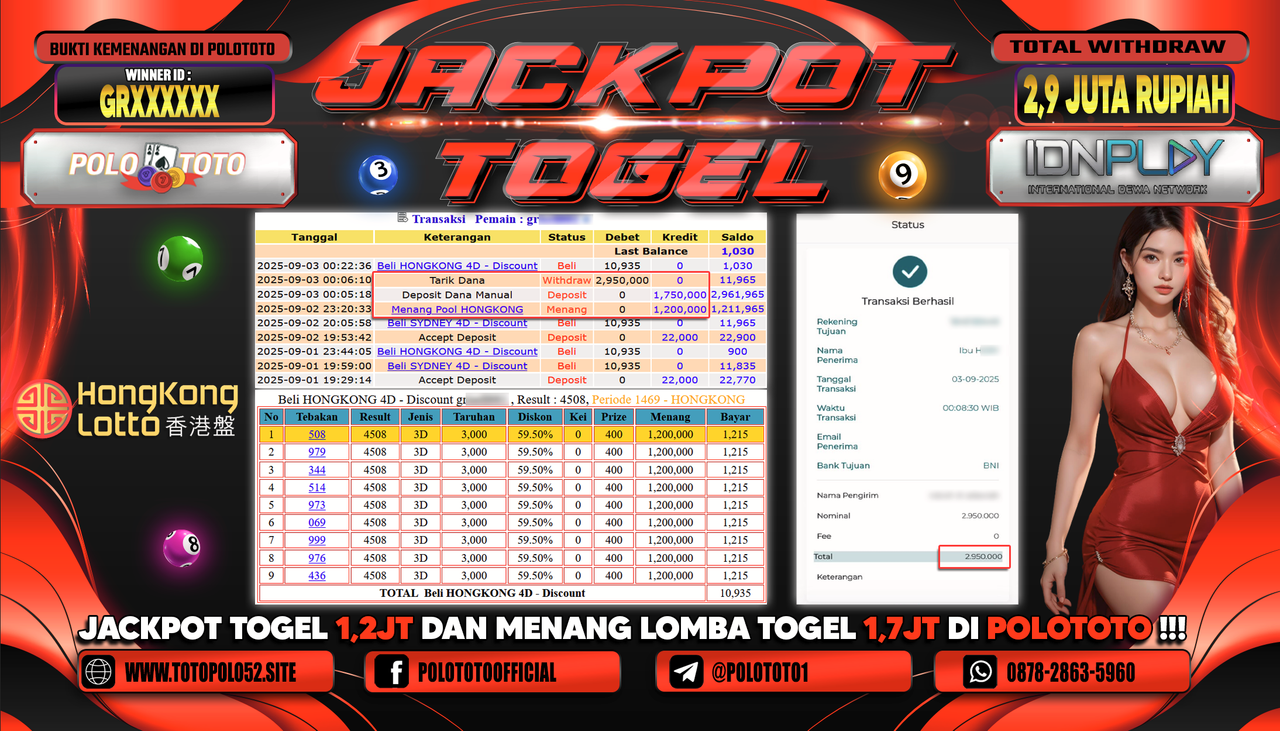 POLOTOTO JACKPOT TOGEL HONGKONG LOTTO Rp.2.950.000,-