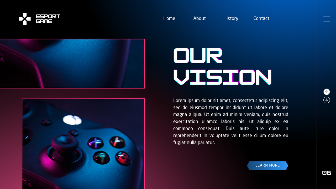 Dark Blue and Red Neon Futuristic Esports Game Presentation