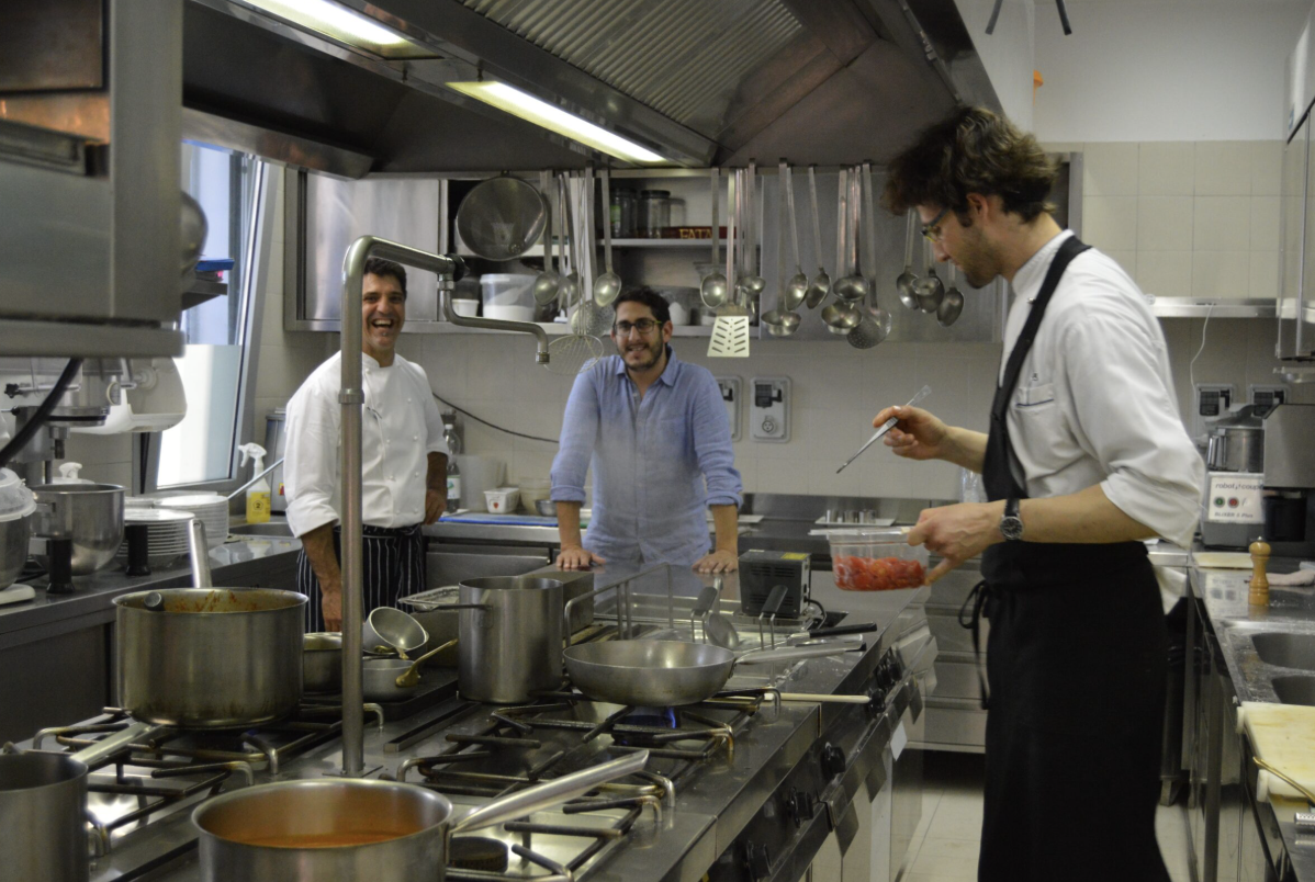 The Kosher Culinary Travel team at work in the kitchen