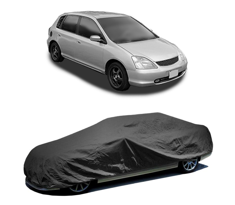 Husa tip prelata auto pentru HONDA CIVIC VII Hatchback (EU, EP, EV) 2000 - 2005,culoare negru, material textil impermeabil, rezistanta la intemperii praf UV, CARPASSION Husa Protectie
