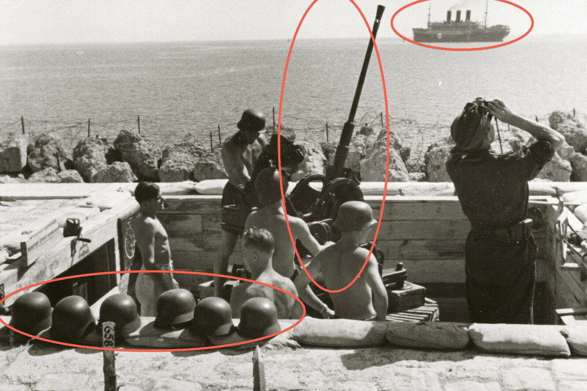Orig.Foto PK-Aufnahme KÜSTENGESCHÜTZE Südfrankreich 1943 France