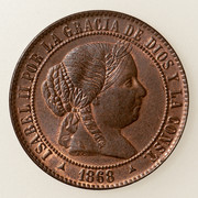 2  1/2 Céntimos de Escudo 1868. Isabel II. Segovia.  PAS5463
