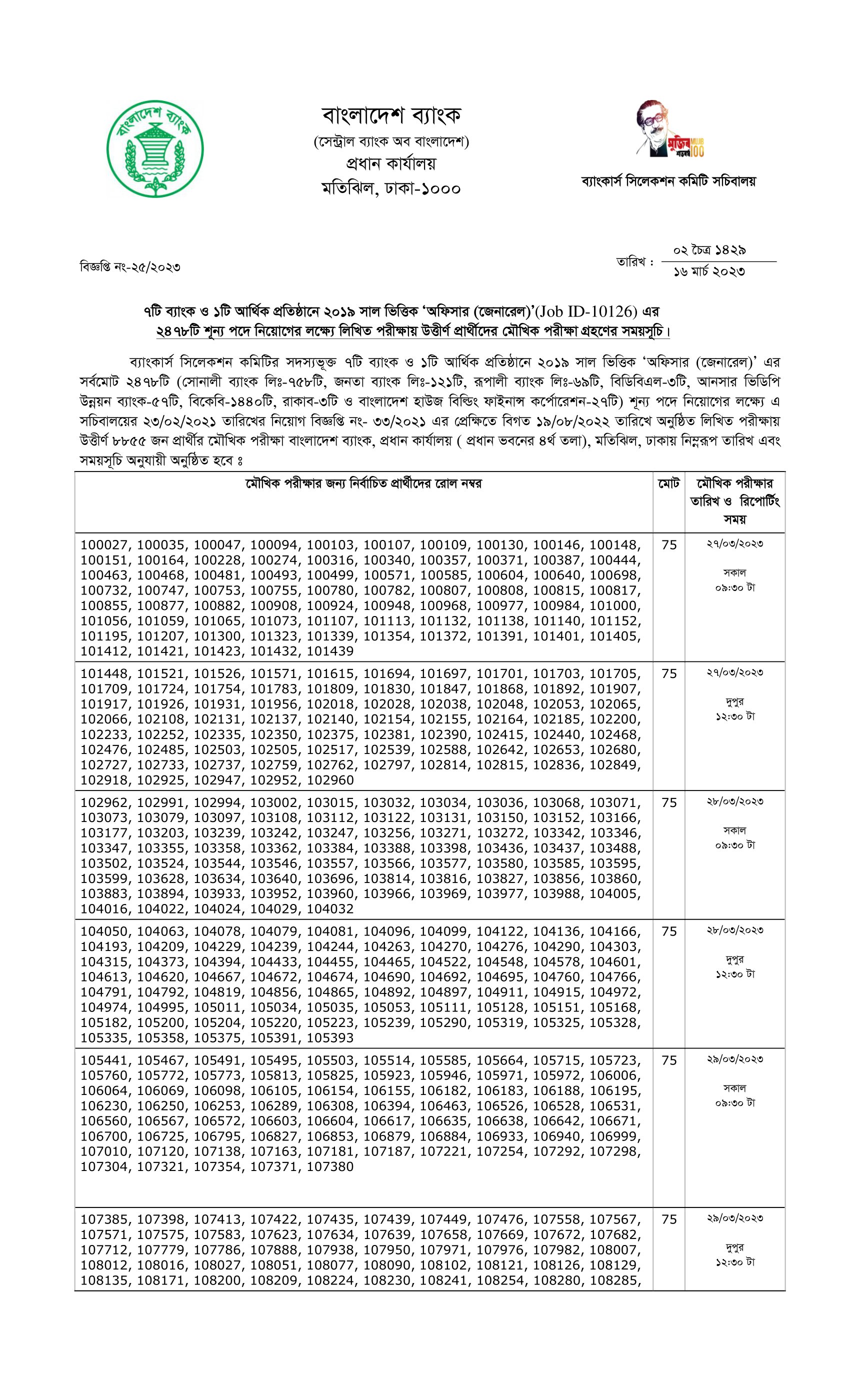 Combined 8 Bank Officer Written Exam Result and Viva Date 2023 PDF 01