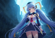 1girl, Hoshino Yumemi (planetarian), shiny skin, glowing hair, blue hair, Rainco s-2271712231