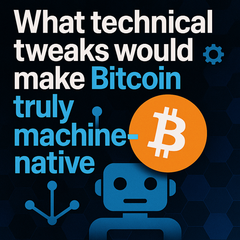 What technical tweaks would make Bitcoin truly machine-native