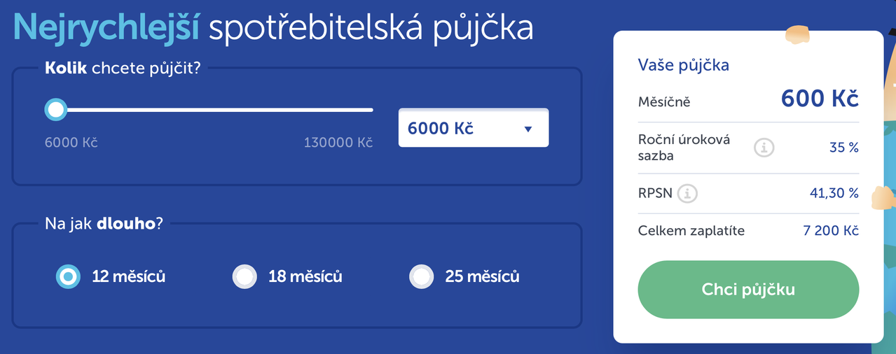 Žádost ExpressCash - krok 1