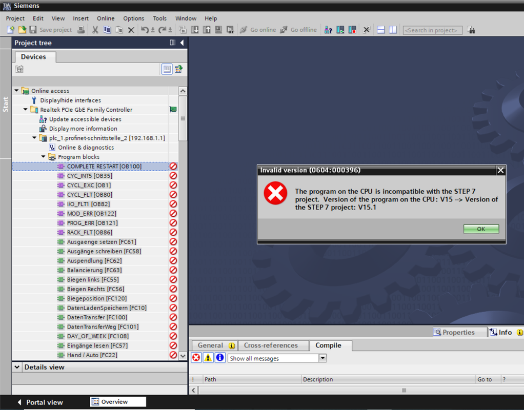 error download from PLC error download from PLC