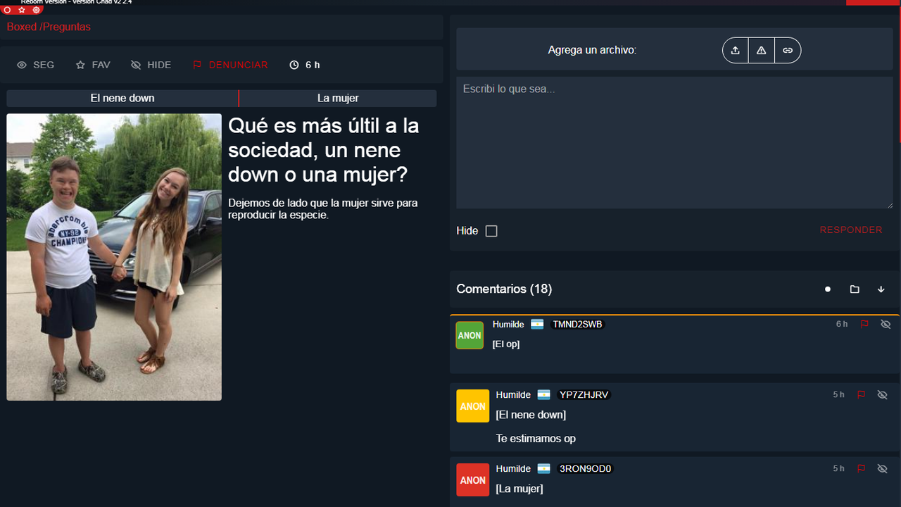 Discriminación a mujeres y personas con sindrome de down
