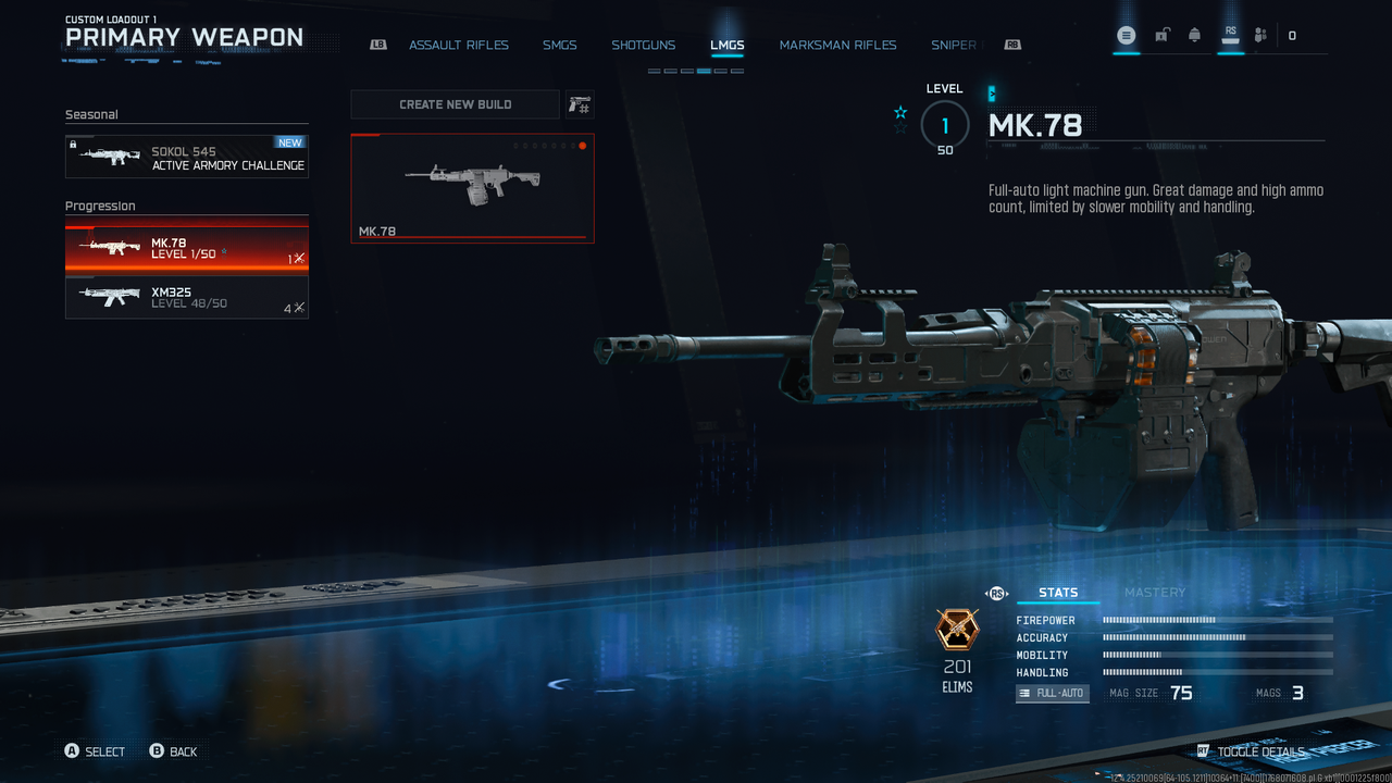 45 LMGs lvl