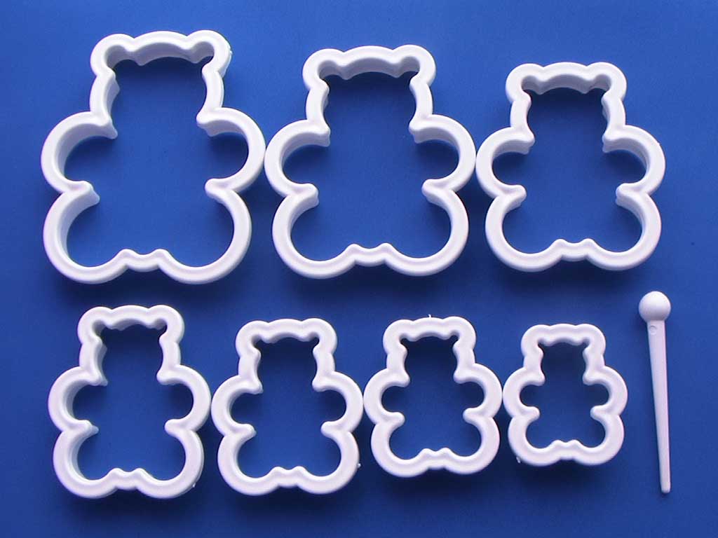 Molde cortador de osos marcador de pasta fondant fomi manualidad x7pz