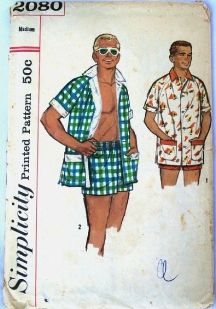 A simplicity seqing pattern from the 1950s for men's cabana suits
