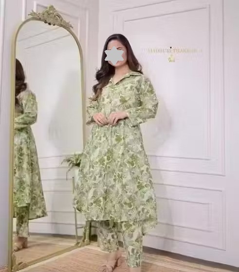 Cotton Blend Women Kurti With Bottomwear Color 1 (KS150)