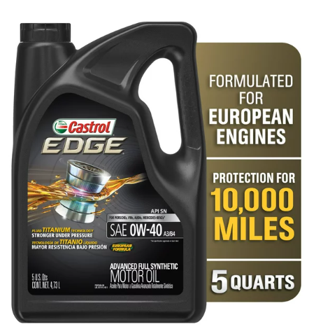 Castrol EDGE 5W-40 A3/B4　8L Castrol EDGE Euro 5W-40 A3/B4 Advanced Full Synthetic Motor