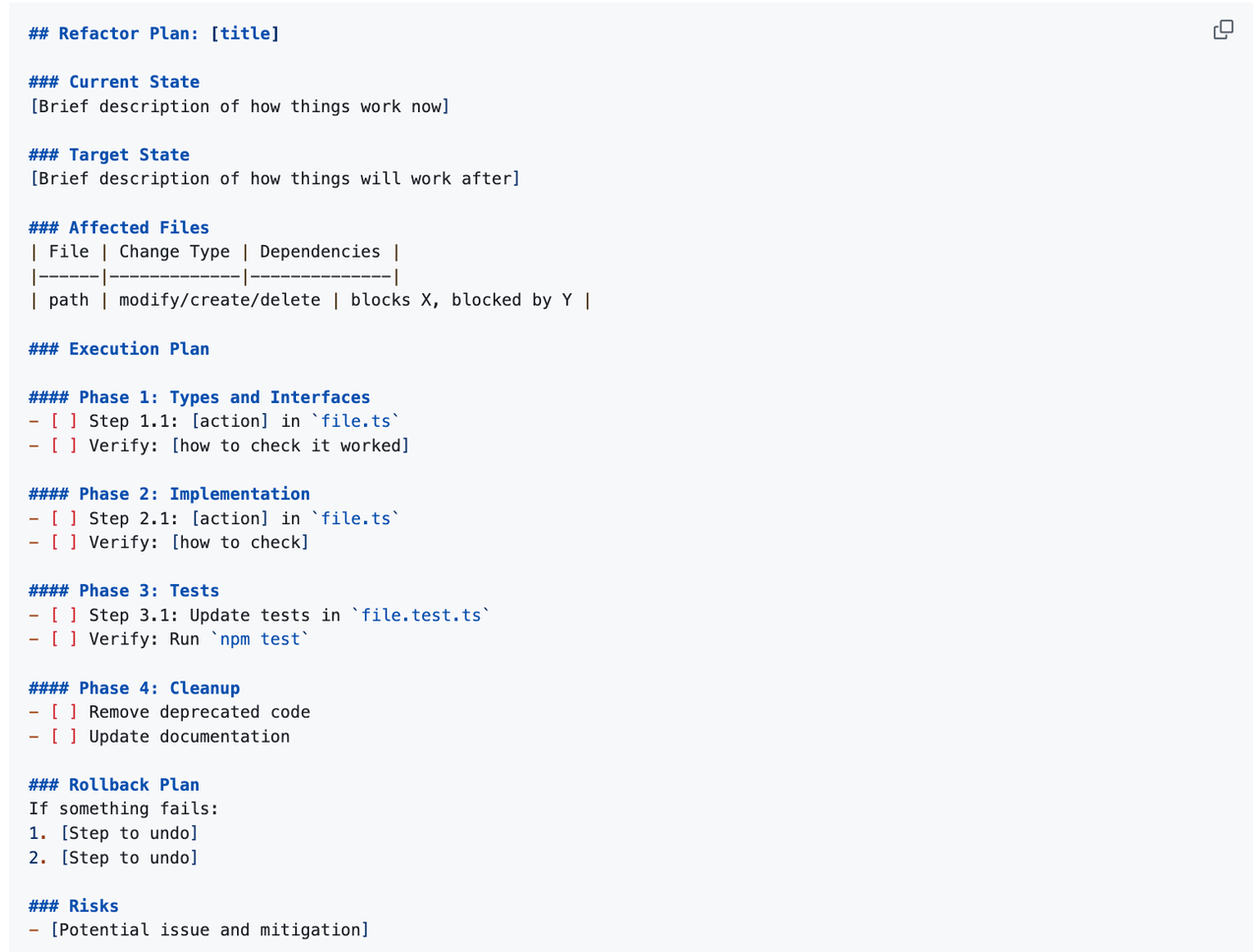 refactor plan