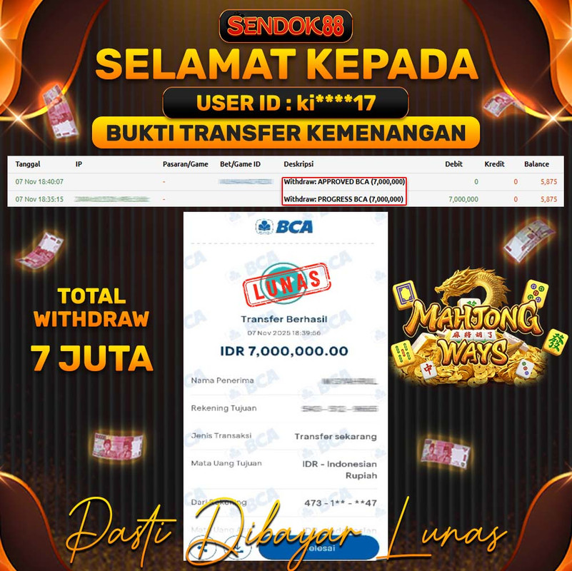 SENDOK88 JEPE! MAHJONG WAYS Rp 7.000.000,- LUNAS!