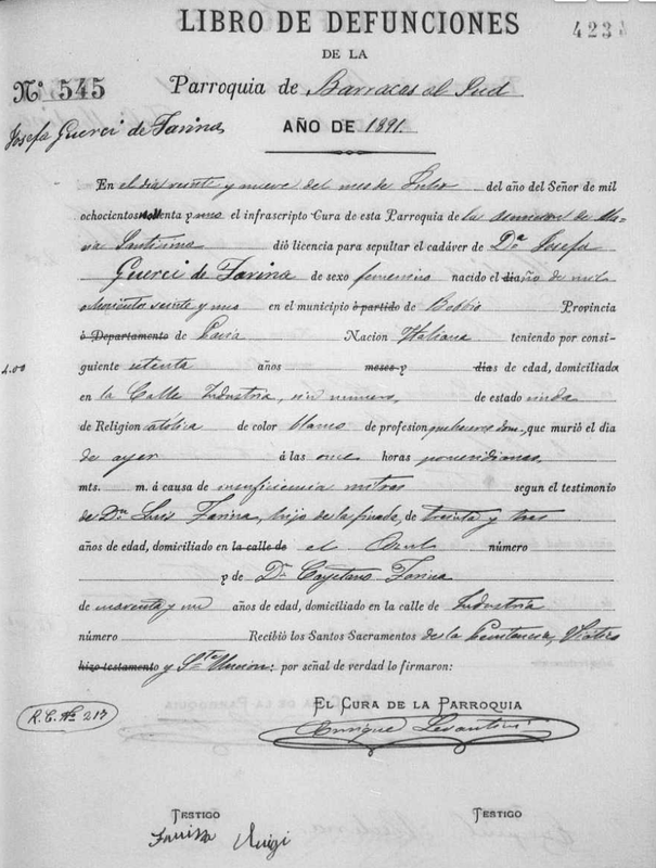 FARINA - morte madre Avellaneda