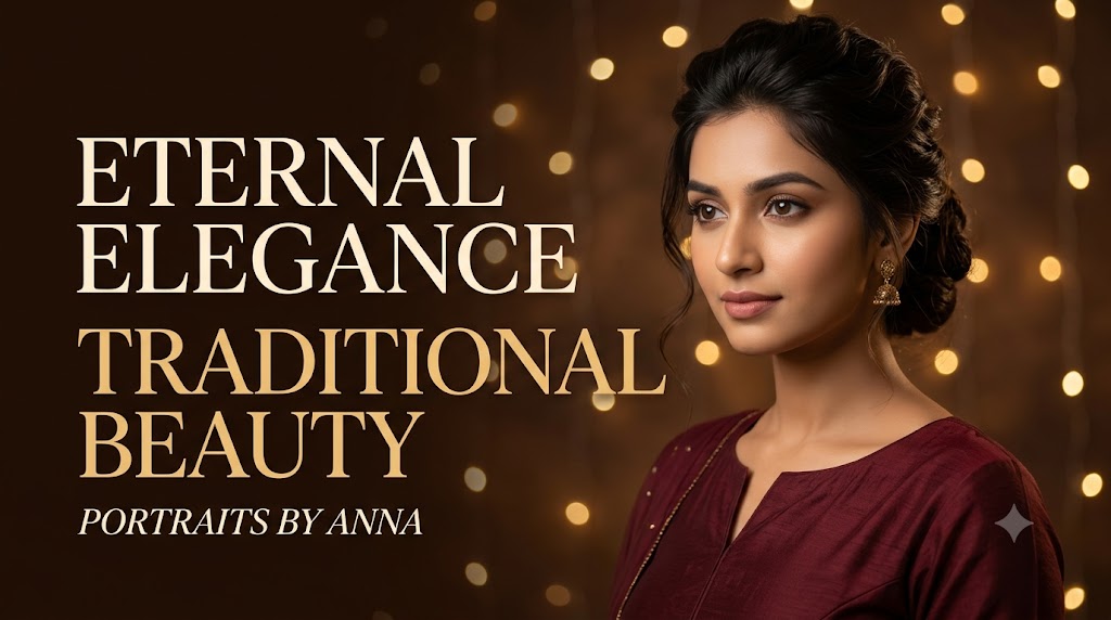 AI-generated example result for the youtube-thumbnail prompt: Eternal Elegance Thumbnail – Traditional Beauty Portrait Design AI YouTube Thumbnail Prompt